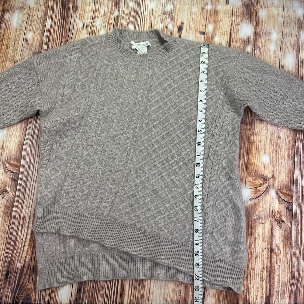 Nordstrom Signature Cashmere Cable Knit Women's Sweater Sz Small 100% Cashmere - Picture 8 of 10